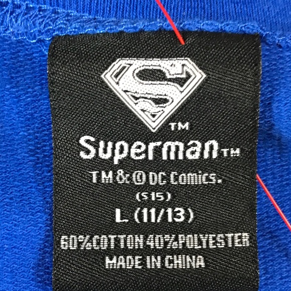 DC Comics Superman Classic Logo Girls Retro Style Round Neck Blue Sweatshirt L - Picture 4 of 6